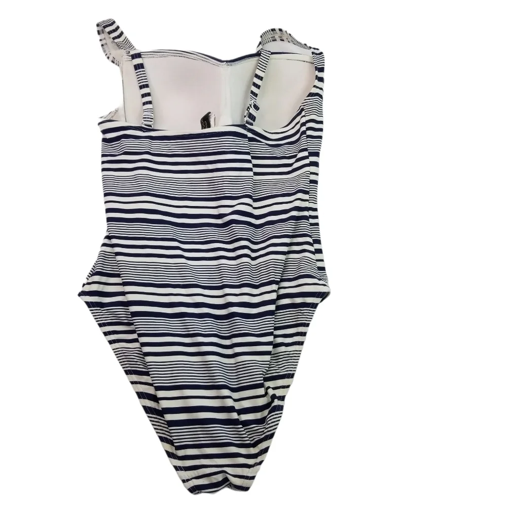 Niptuck swim blue white striped one piece 10
